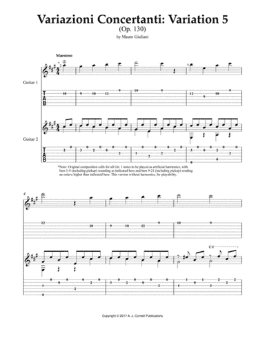 Variazioni Concertanti: Variation 5 (Op. 130) (arr. A. J. Cornell Publications)