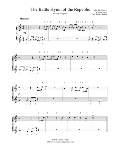 The Battle Hymn of the Republic - for very easy piano (arr. Samuel Stokes)