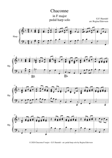 Chaconne F major (Haendel) - pedal harp solo