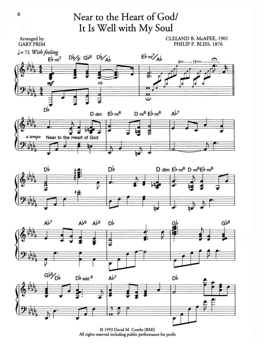 Near to the Heart of God / It Is Well with My Soul Medley (arr. Gary Prim)