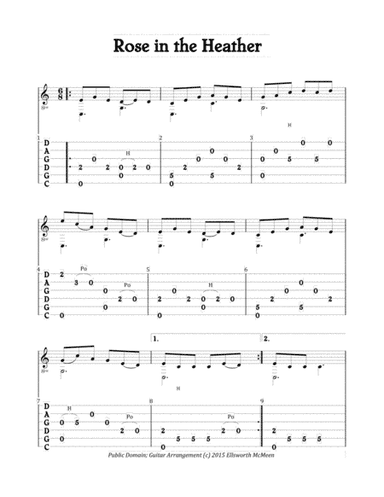 Rose in the Heather (For Fingerstyle Guitar Tuned CGDGAD) (arr. Ellsworth McMeen)