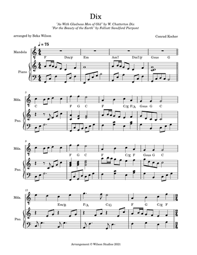 For the Beauty of the Earth--mandola solo (arr. Beka Wilson)