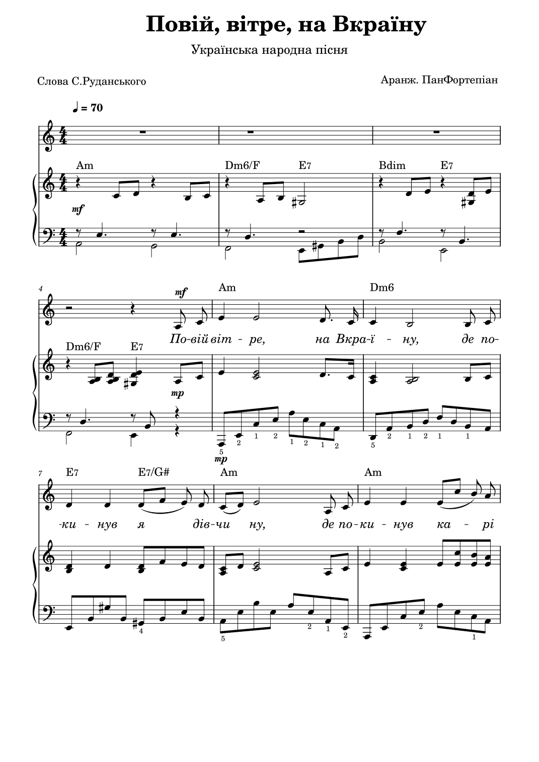 Повій, вітре, на Вкраїну (arr. AlisHarmony)