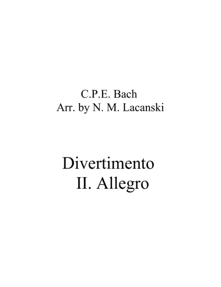Divertimento II. Allegro (arr. Nick Lacanski)
