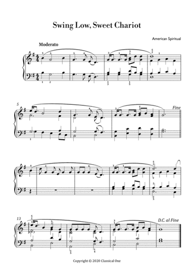 American Spiritual - Swing Low, Sweet Chariot (Easy piano arrangement) (arr. MPS)