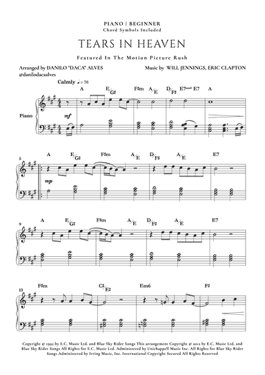 Tears In Heaven (arr. Danilo "Daca" Alves)