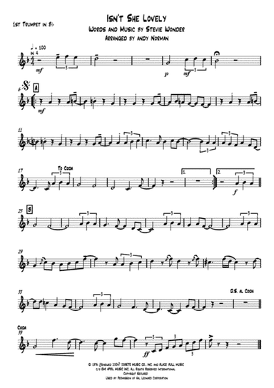 Isn't She Lovely (arr. Andy Norman)