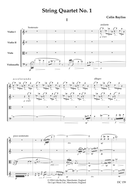 String Quartet No. 1 (Score)