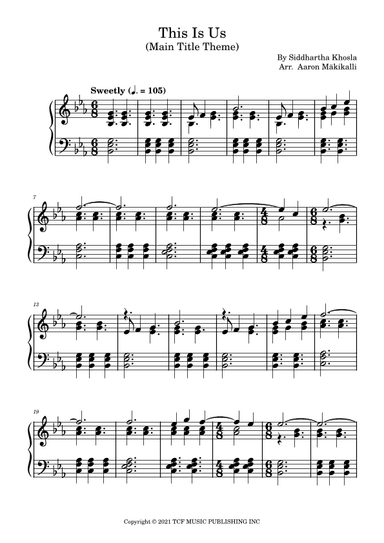 This Is Us Main Title Theme (arr. Aaron Makikalli)