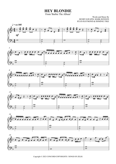 Hey Blondie (from Barbie The Album) (arr. SCMusic)