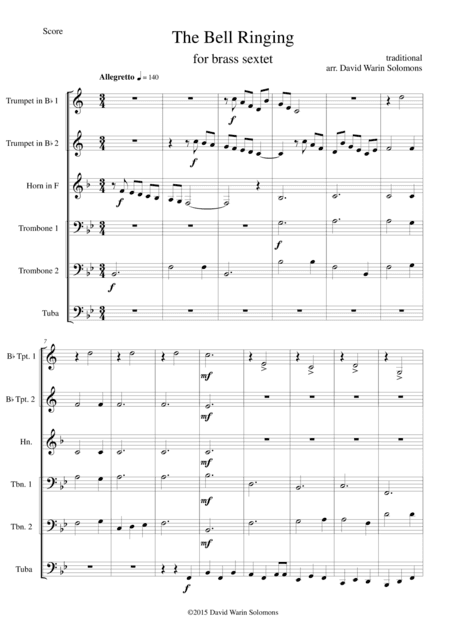 The bell ringing for brass sextet (arr. David Warin Solomons)