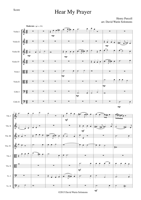 Hear my prayer for string octet or string orchestra (arr. David Warin Solomons)
