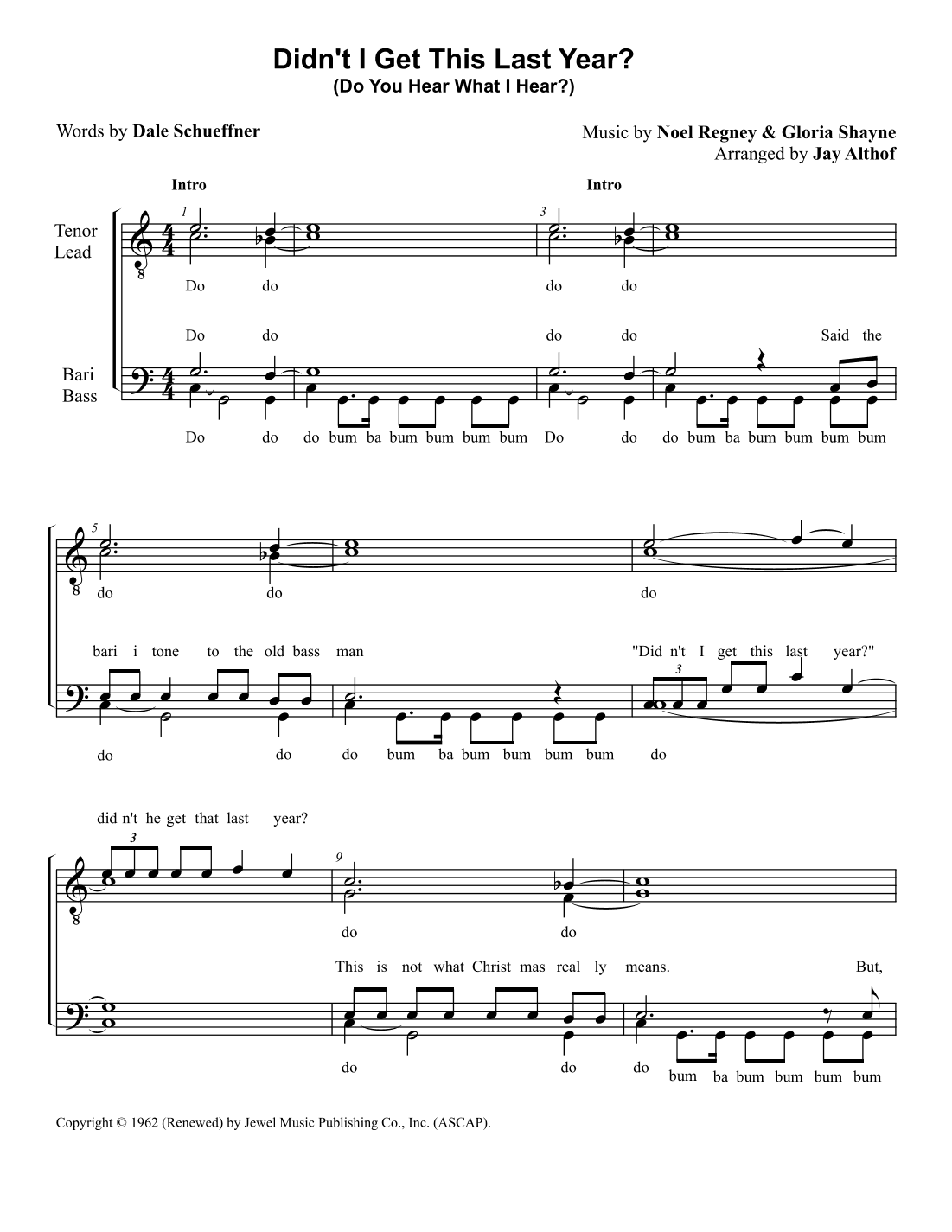 Do You Hear What I Hear (arr. Jay Althof)
