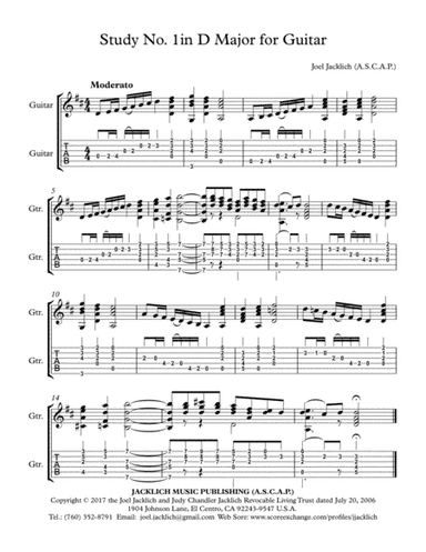 Study No. 1 in D Major for Guitar