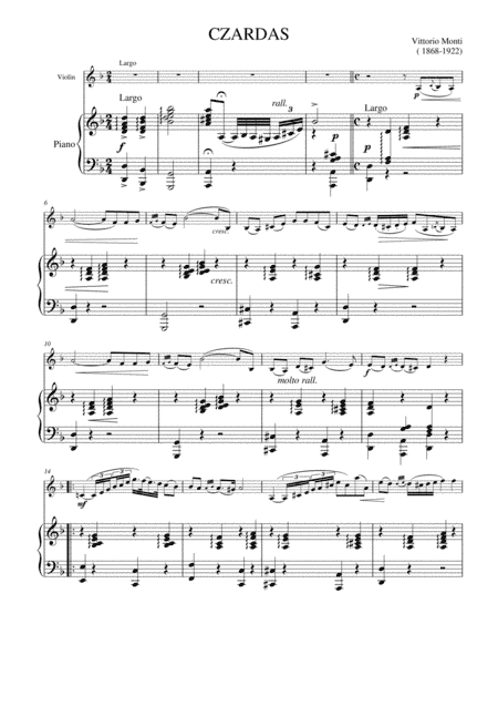 Czardas for violin and piano (arr. MSM)