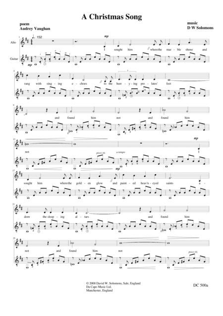Christmas Song (alto and classical guitar)