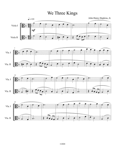 We Three Kings (viola duet) (arr. B C Dockery)