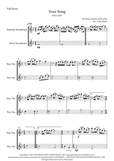 Your Song (arr. Fabio Britto)