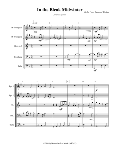 In the Bleak Midwinter (arr. Bernard Walker)