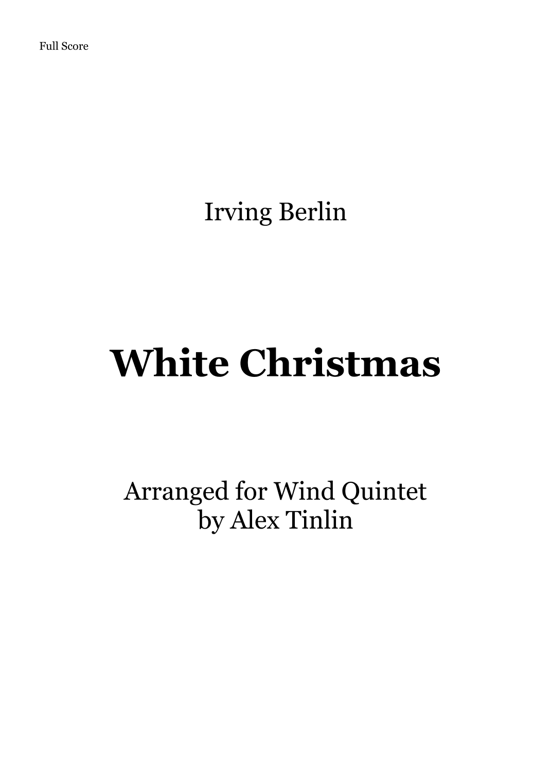 White Christmas (arr. Alex Tinlin)