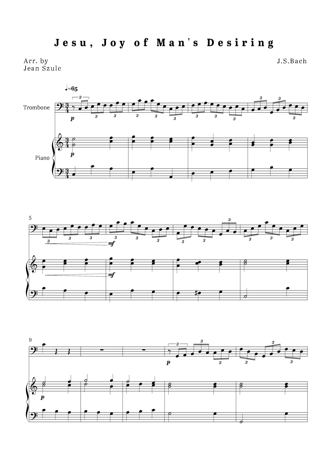 Jesu, Joy of Man's Desiring (arr. Jean Szulc)