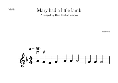 Mary had a little lamb (arr. Davi Rocha Campos)