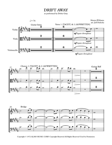 Drift Away (arr. Jeff Perholtz)