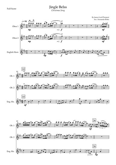 Jingle Bells - Jazz Version (Christmas Song) for Woodwind Trio (arr. Fernando Britto)