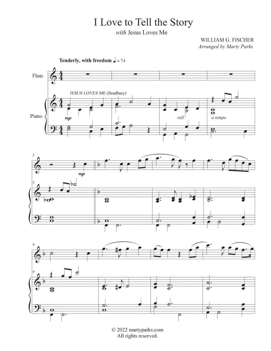 I Love to Tell the Story (Flute-Piano) (arr. Marty Parks)