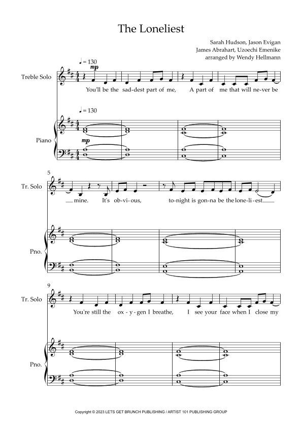 The Loneliest (arr. Wendy Hellmann)