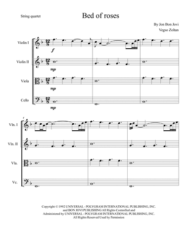 Bed Of Roses (arr. Vegso Zoltan)
