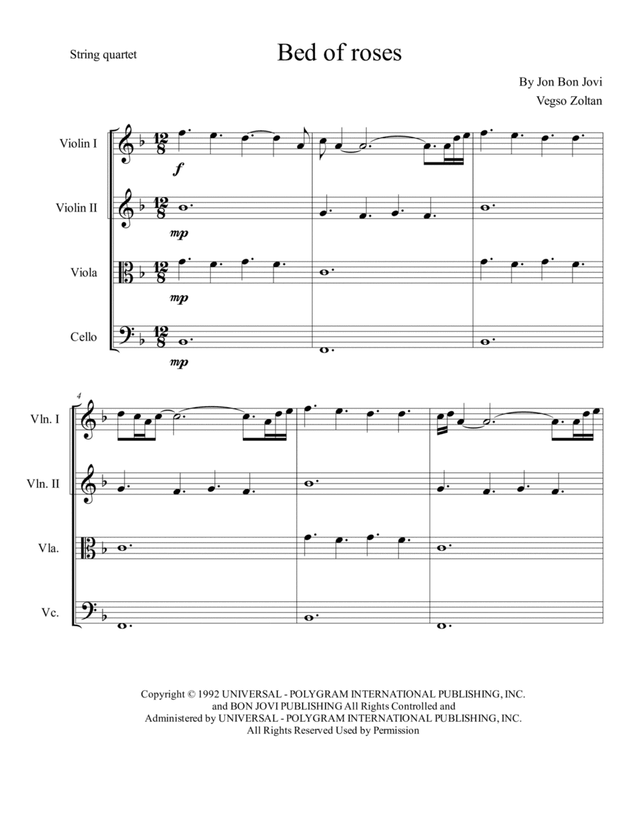 Bed Of Roses (arr. Vegso Zoltan)
