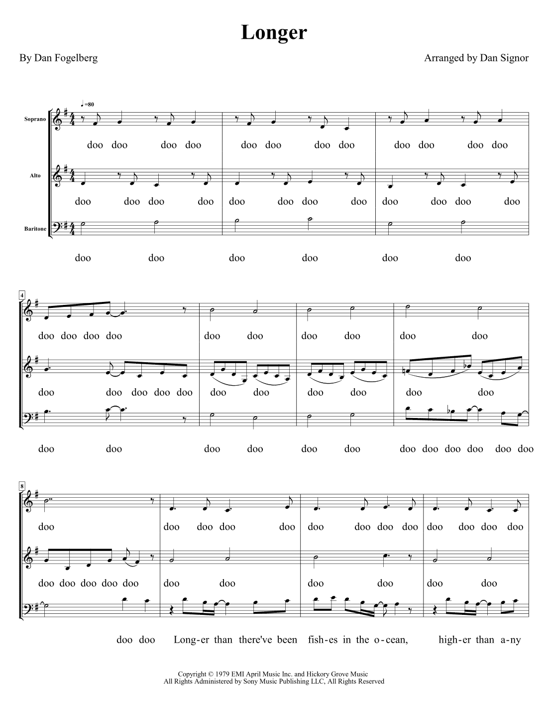 Longer (arr. Dan Signor)