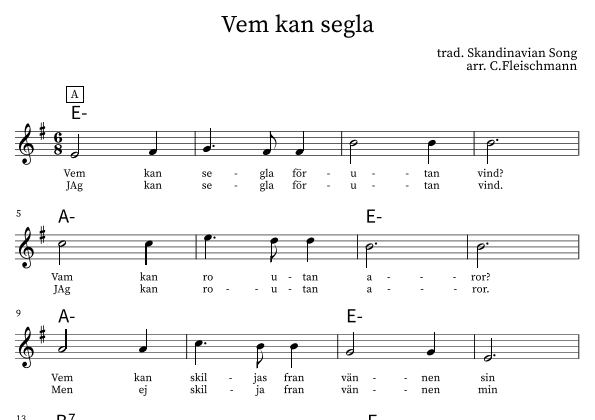 Vem kan segla (arr. Christoph Fleischmann)