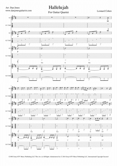 Hallelujah (arr. Dan Jones www.danjonesguitarist.com)