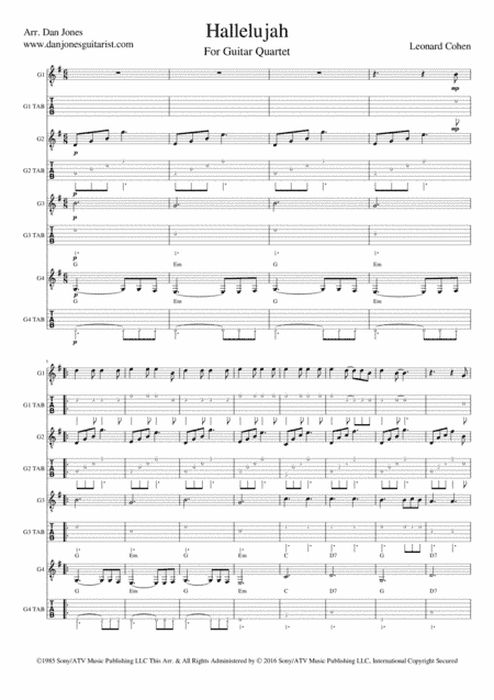 Hallelujah (arr. Dan Jones www.danjonesguitarist.com)
