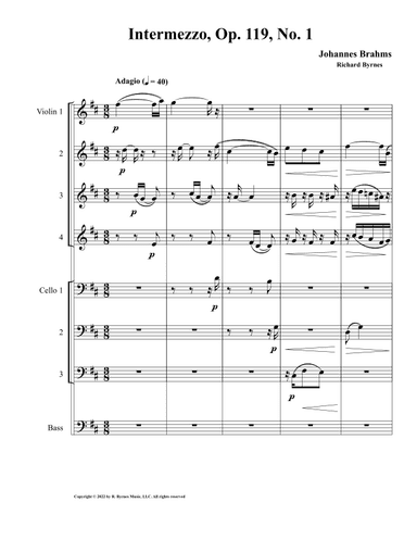 Intermezzo, Op. 119, No. 1 (String Octet) (arr. Richard Byrnes)