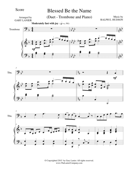 BLESSED BE THE NAME (Duet – Trombone and Piano/Score and Parts) (arr. Gary Lanier)