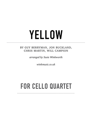 Yellow (arr. Susie Winkworth winkmusic.co.uk)