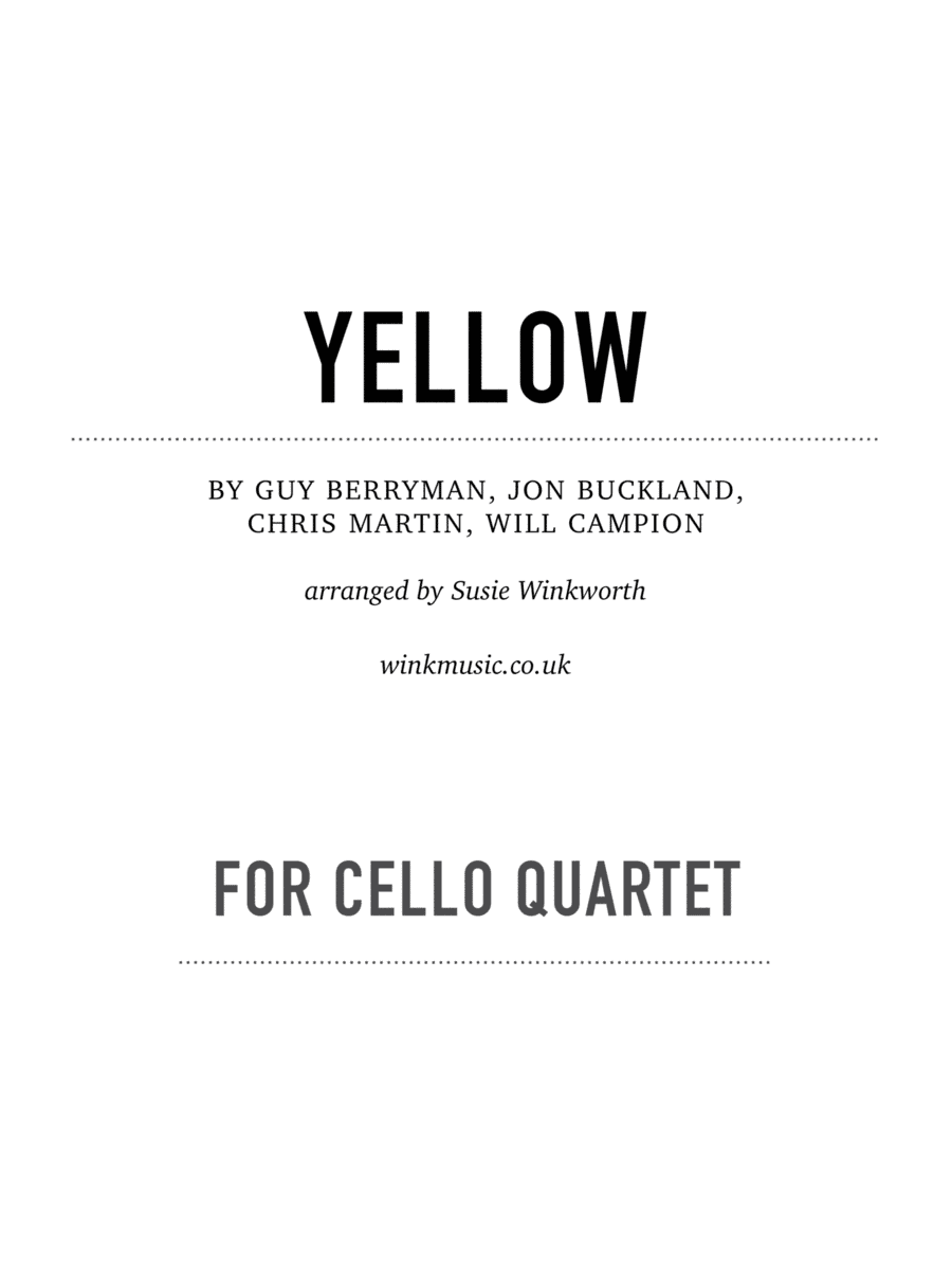 Yellow (arr. Susie Winkworth winkmusic.co.uk)