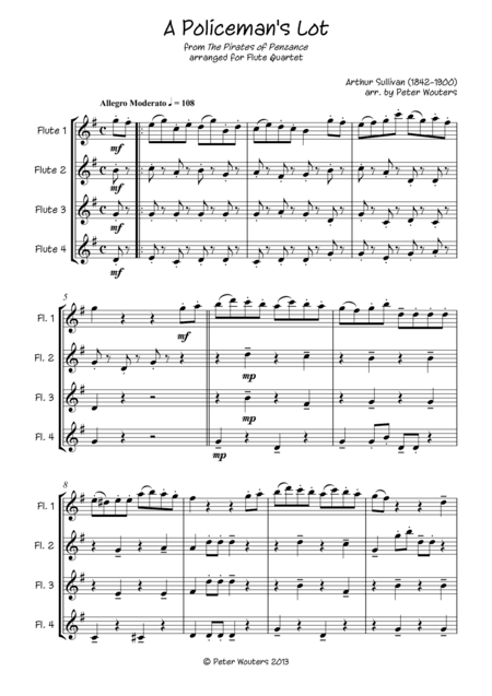 A Policeman's Lot - from Pirates of Penzance (arr. Peter Wouters)
