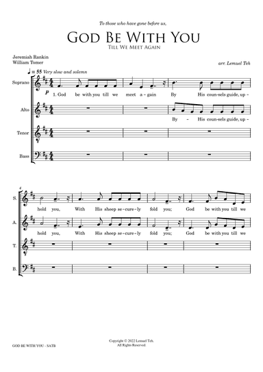 God Be With You (Till We Meet Again) (arr. Lemuel Teh)
