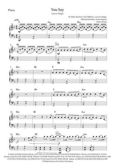 You Say (arr. Fabio Britto)