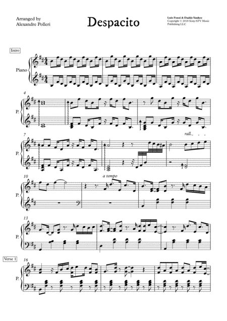 Despacito (arr. Alexandre Polleri (The Right Key))