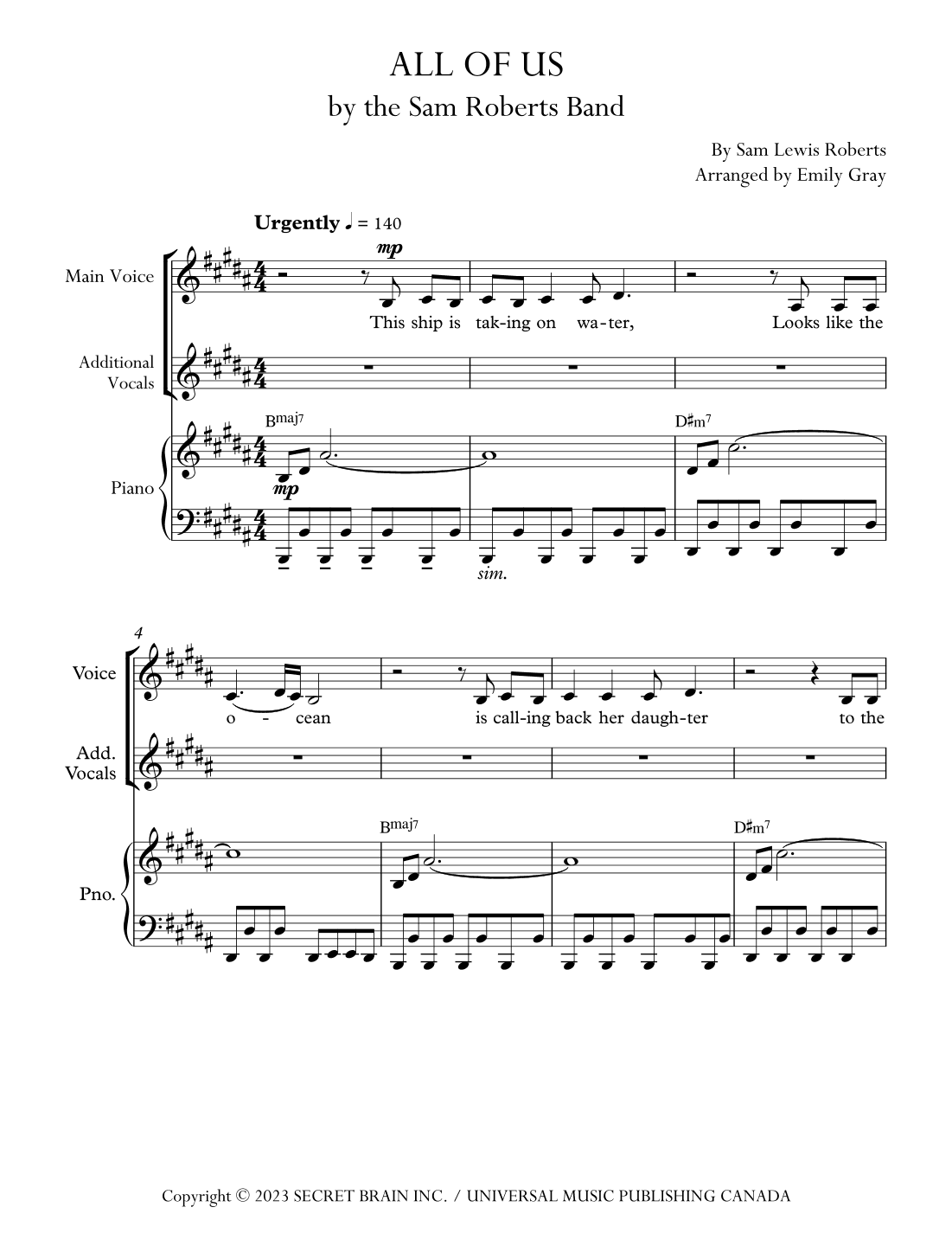 All Of Us (arr. Emily Gray)