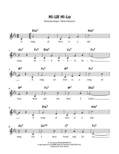 Hi-lili, Hi-lo (arr. Charles Lee)