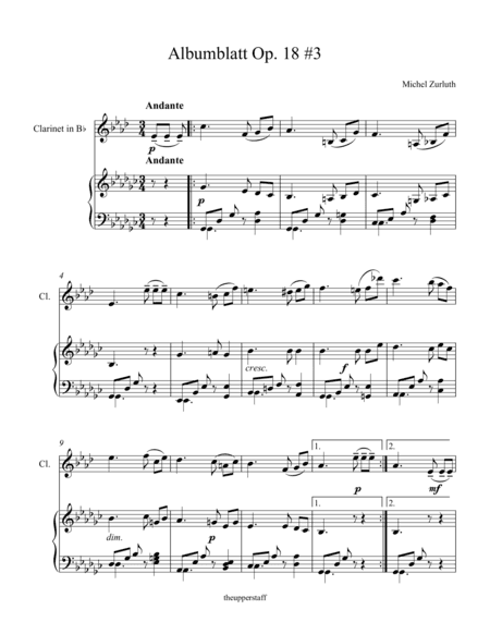 Albumblatt Op. 18 #3 (arr. Nick Lacanski)