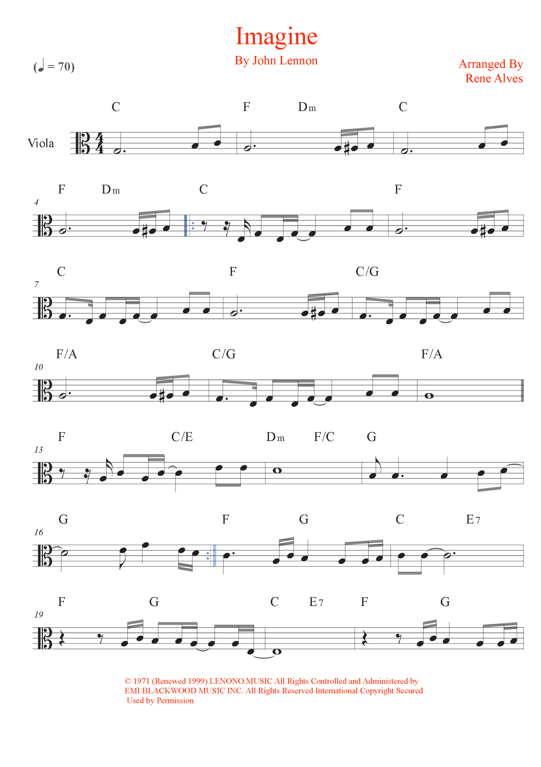 Imagine (arr. Rene Alves)