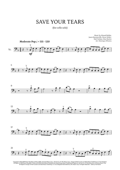 Save Your Tears (arr. Henrique Oliveira)