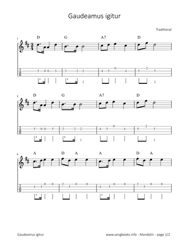 Gaudeamus igitur (arr. songbooks.info)